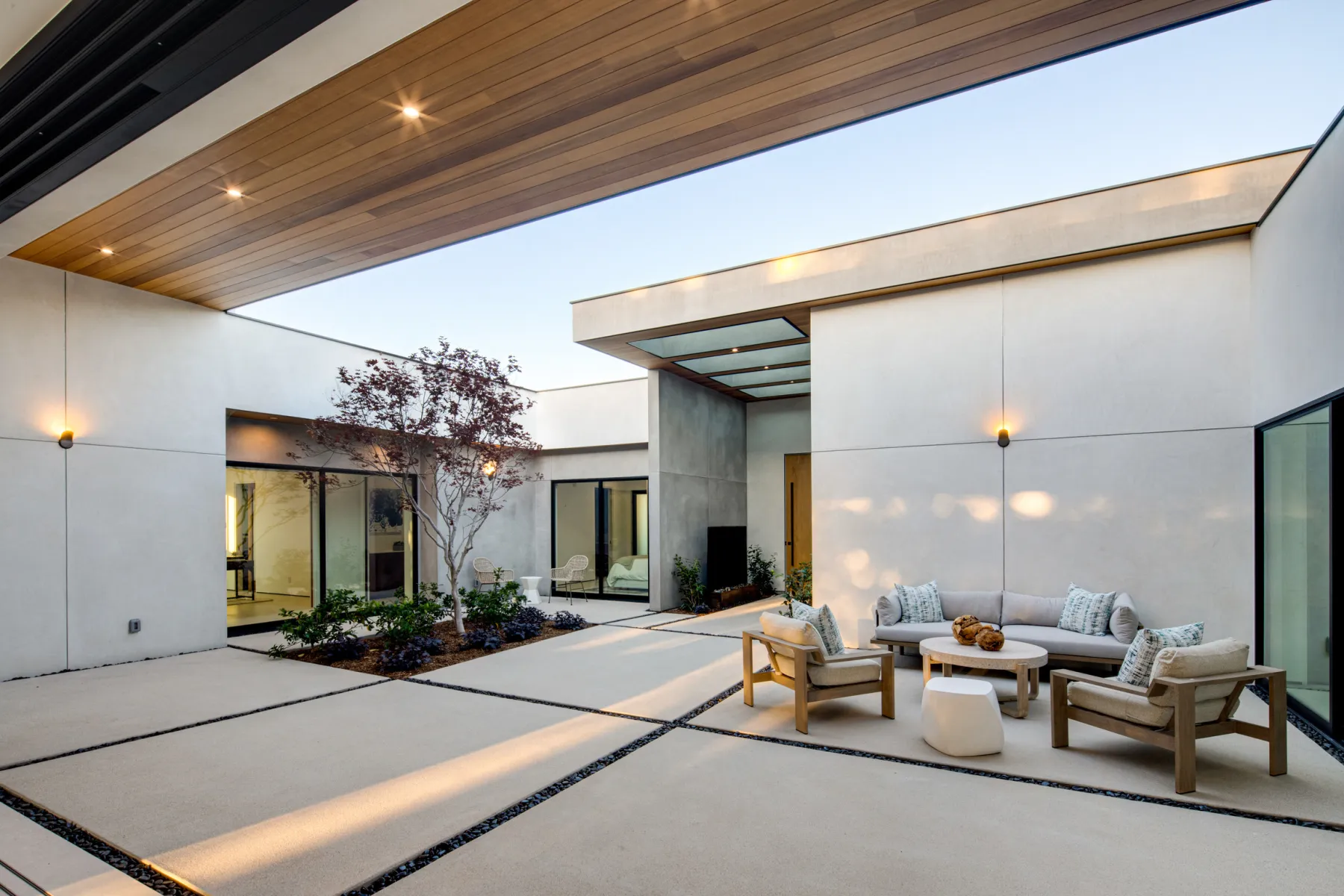 Courtyard design shaped around the site and architecture